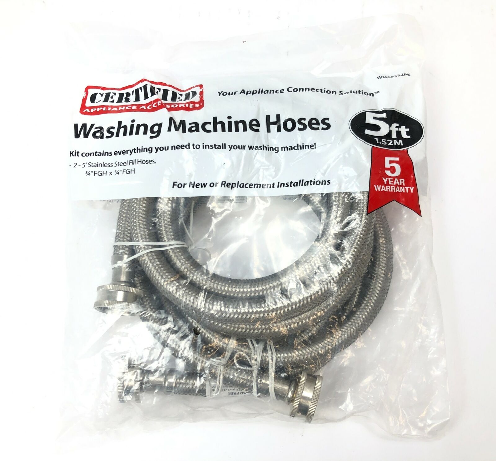 Washer and Dryer Hoses and Aluminum Duct Set