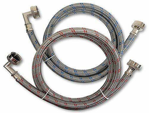 Stainless Steel Washing Machine Hoses with 90-Degree Elbow
