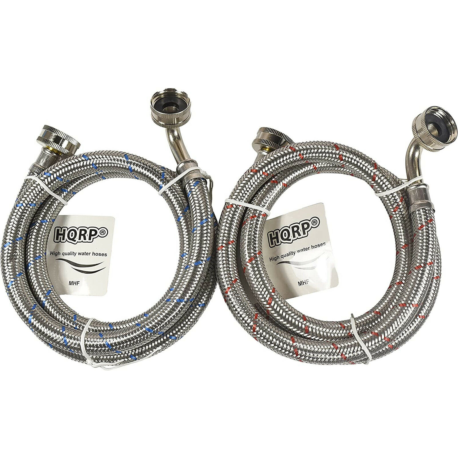 2-Pack 4-FT Stainless Steel Washing Machine Hoses