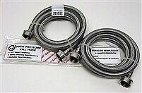 Stainless Steel Inlet Fill Hoses for Washer 6' Set