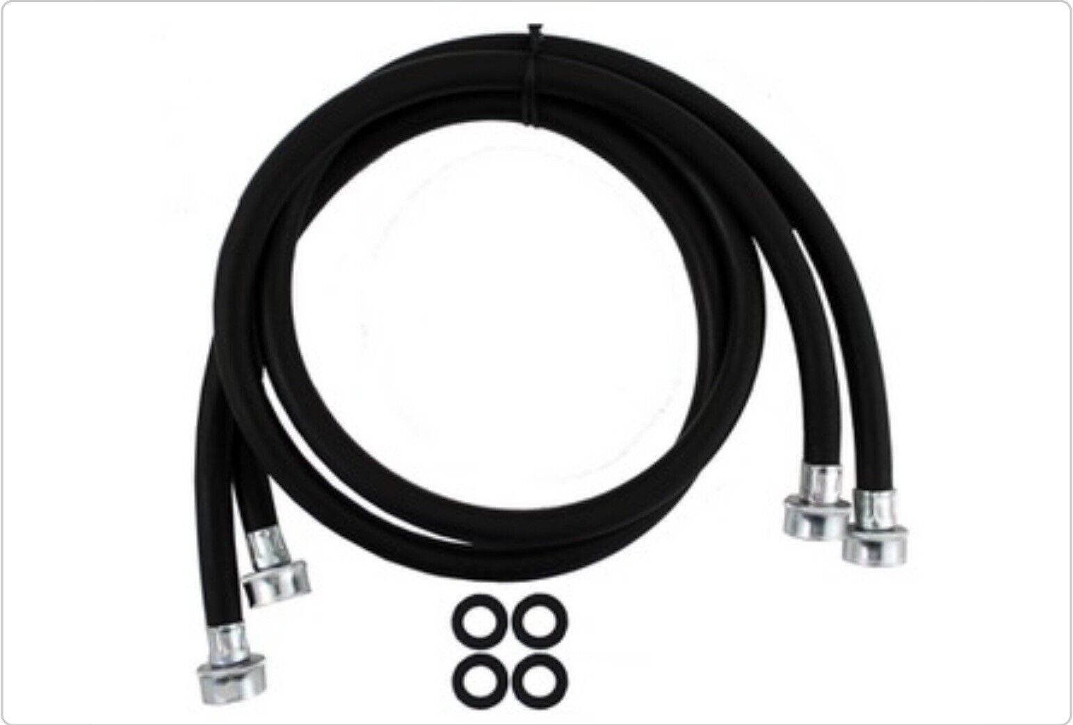 2-Pack Black Rubber Washing Machine Fill Hoses