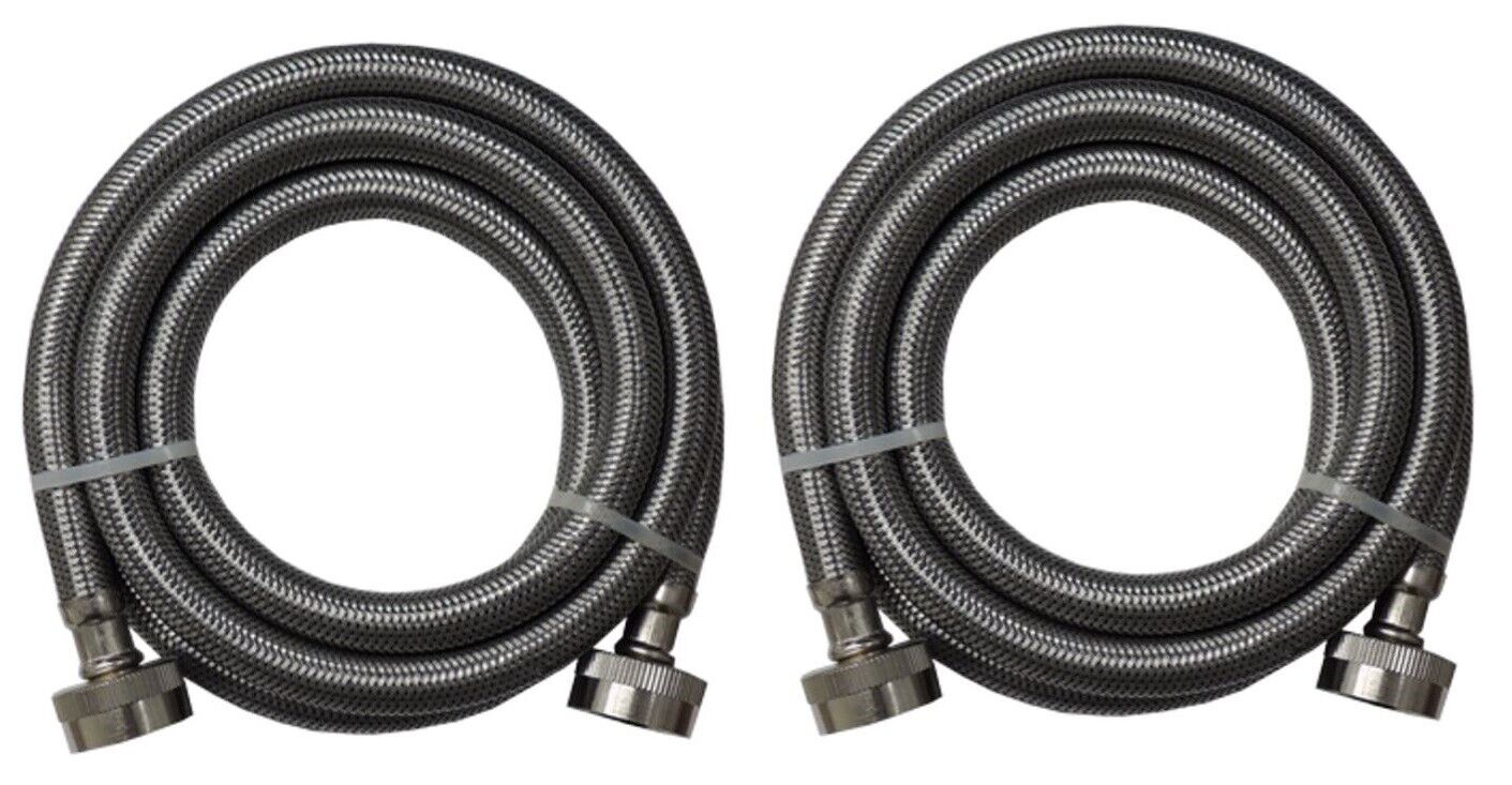 Stainless Steel Washing Machine Inlet Fill Hoses Set