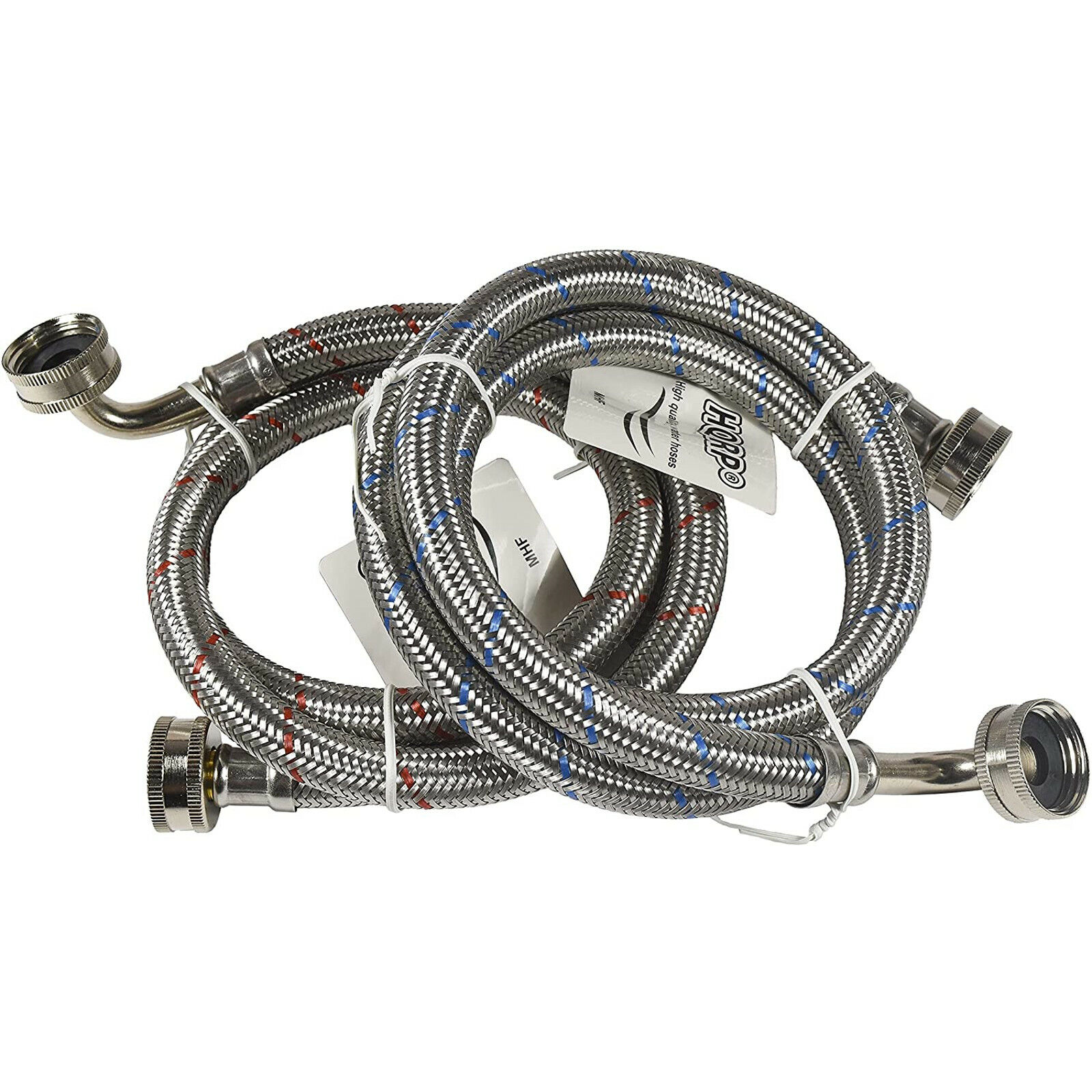 2-Pack 4-FT Stainless Steel Washing Machine Hoses
