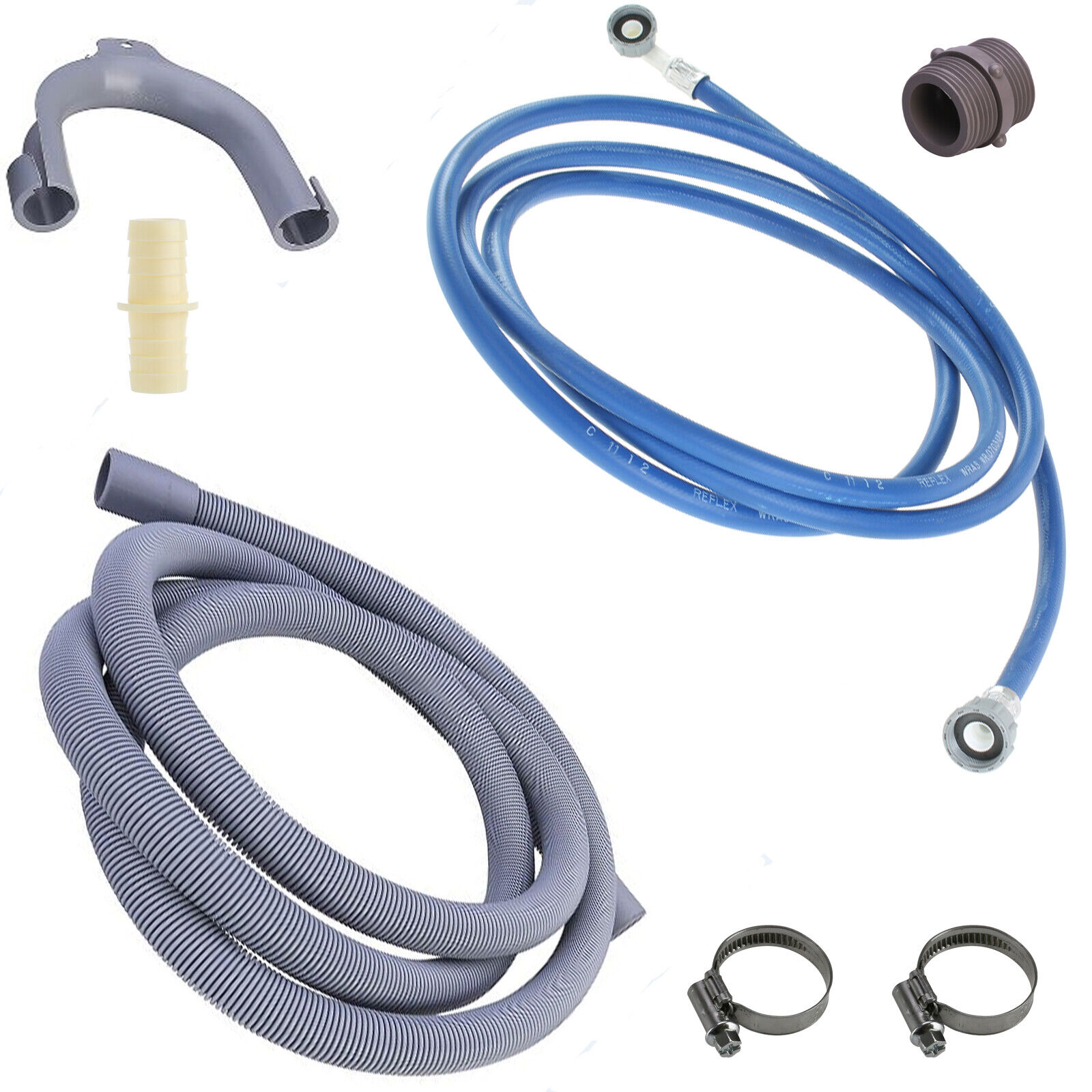 Universal 2.5m Washing Machine Hose Extension Kit