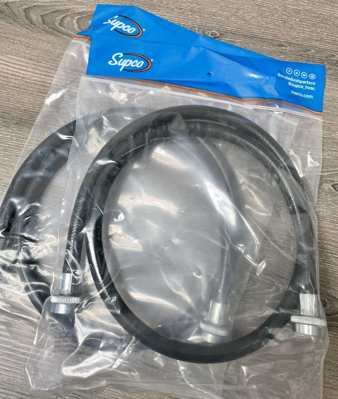 Black Rubber Washing Machine Fill Hoses Set of 2