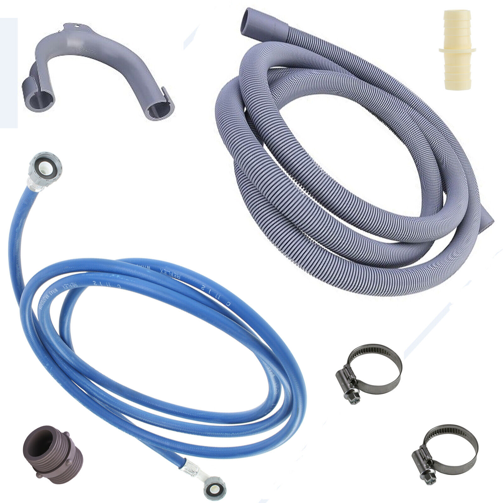 Universal 2.5m Washing Machine Hose Extension Kit