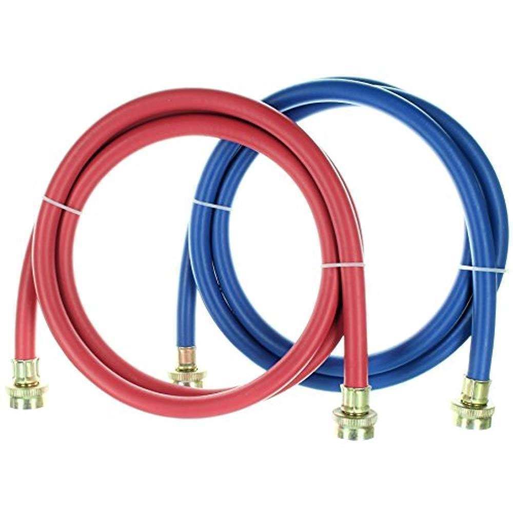 Color Coded Rubber Washing Machine Hoses, 6 Feet (2 Pack)
