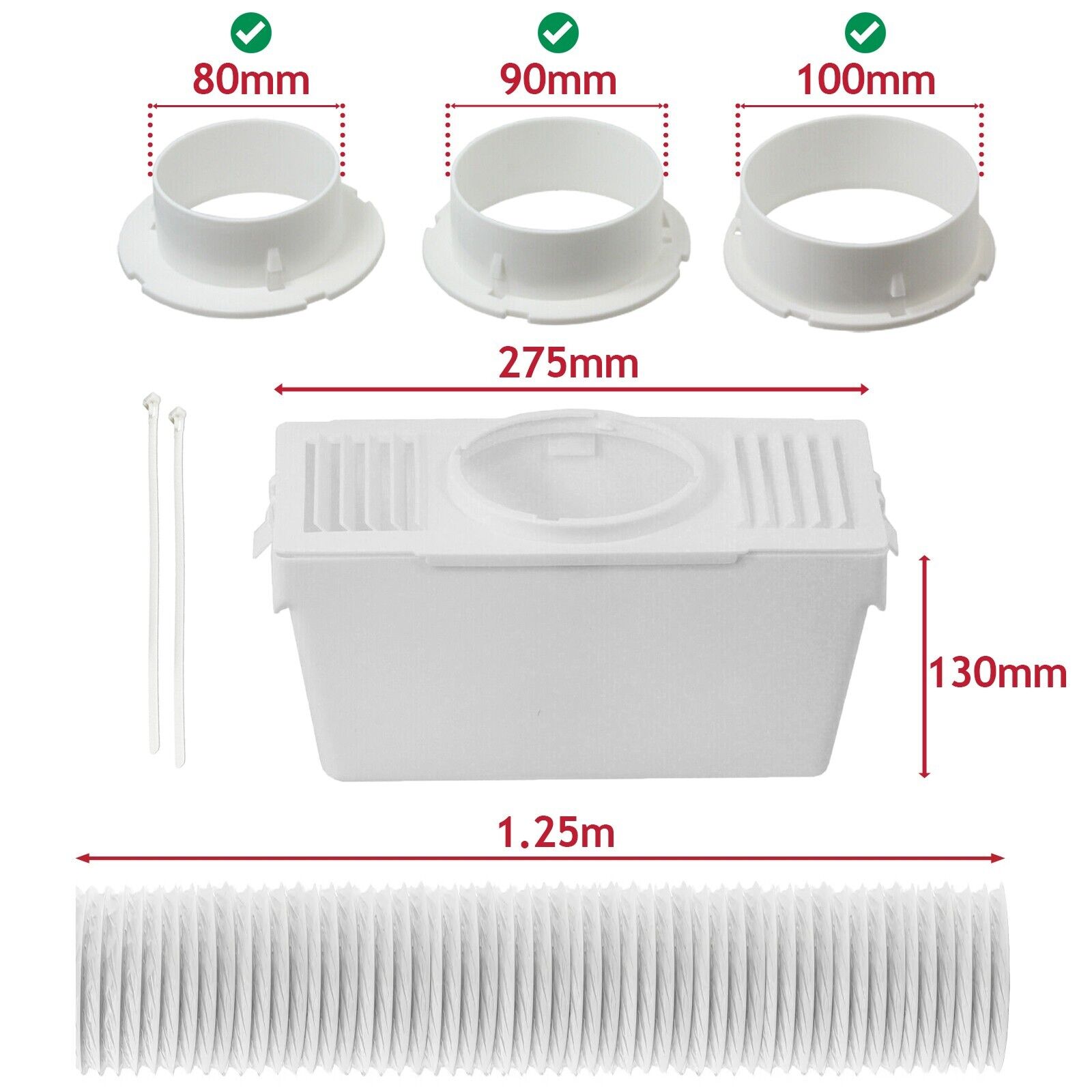 Universal Tumble Dryer Condenser Box with 1.25m Hose