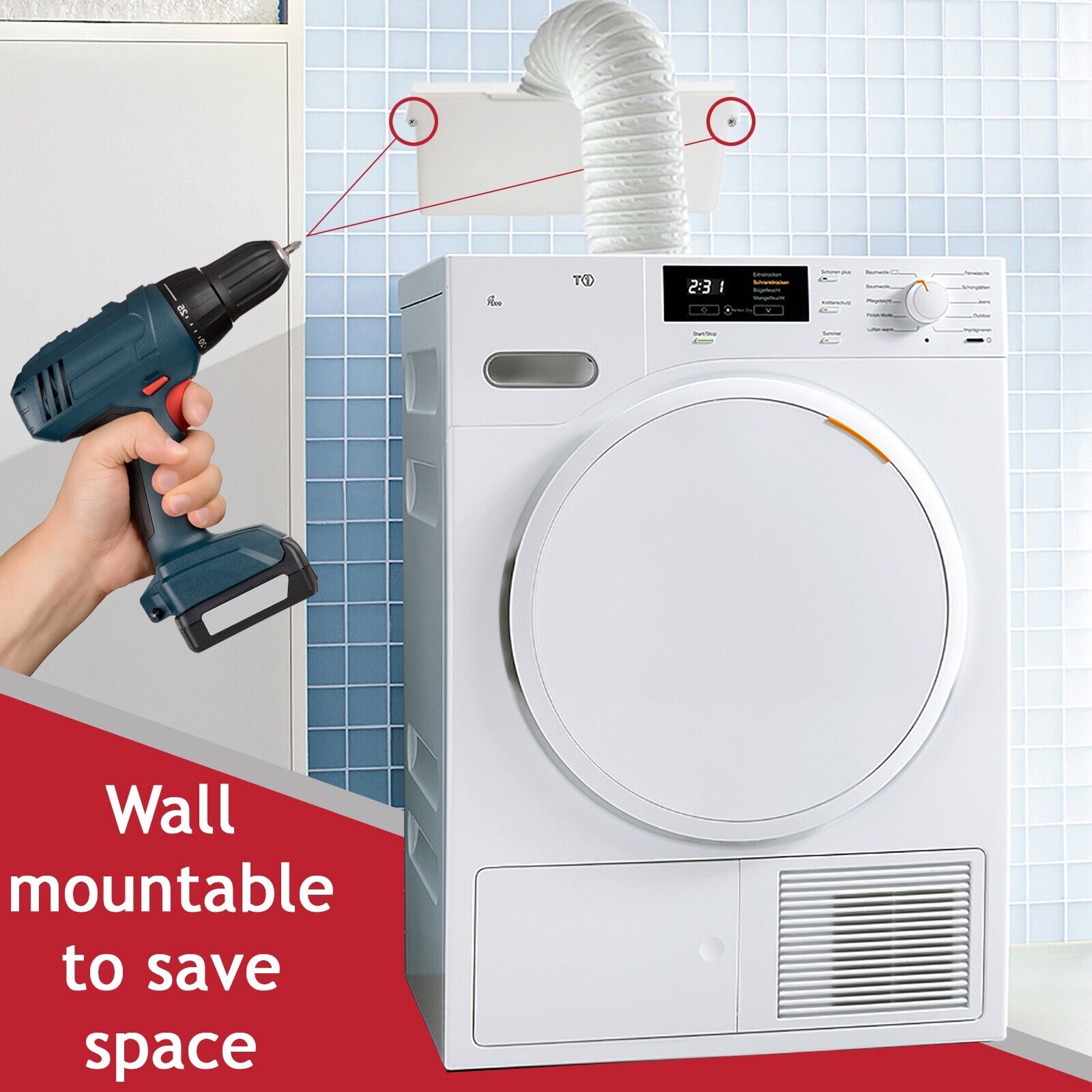 Universal Tumble Dryer Condenser Box with 1.25m Hose