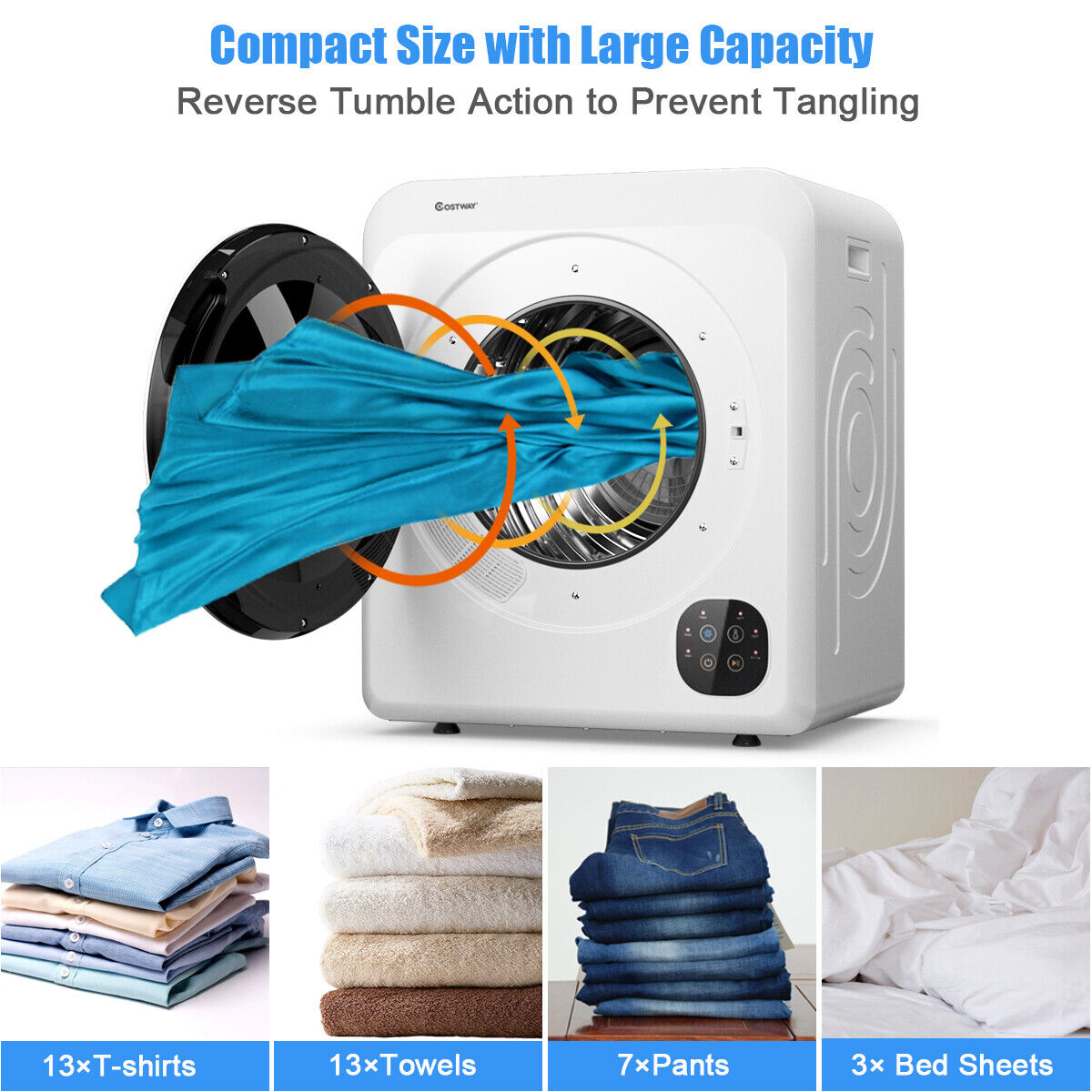 1700W Electric Tumble Dryer with Stainless Steel Tub