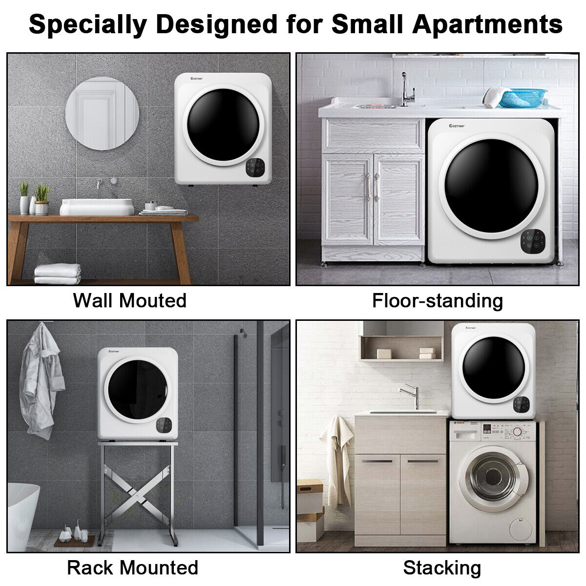 1700W Electric Tumble Dryer with Stainless Steel Tub