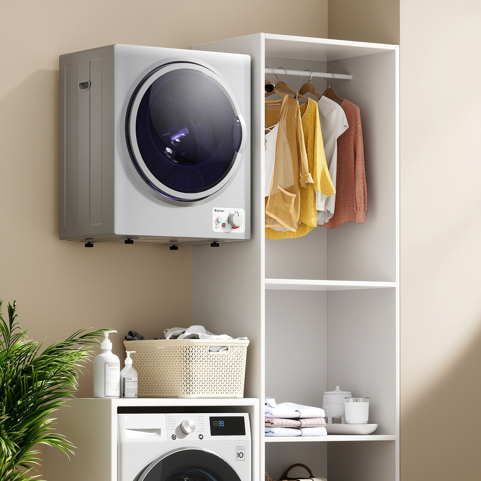 Compact Wall-Mounted Electric Laundry Dryer 1.5 cu ft