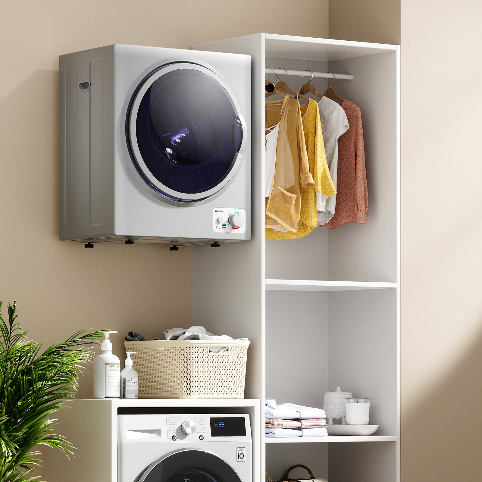 Compact Electric Wall-Mounted Laundry Dryer 1.5 cu.ft