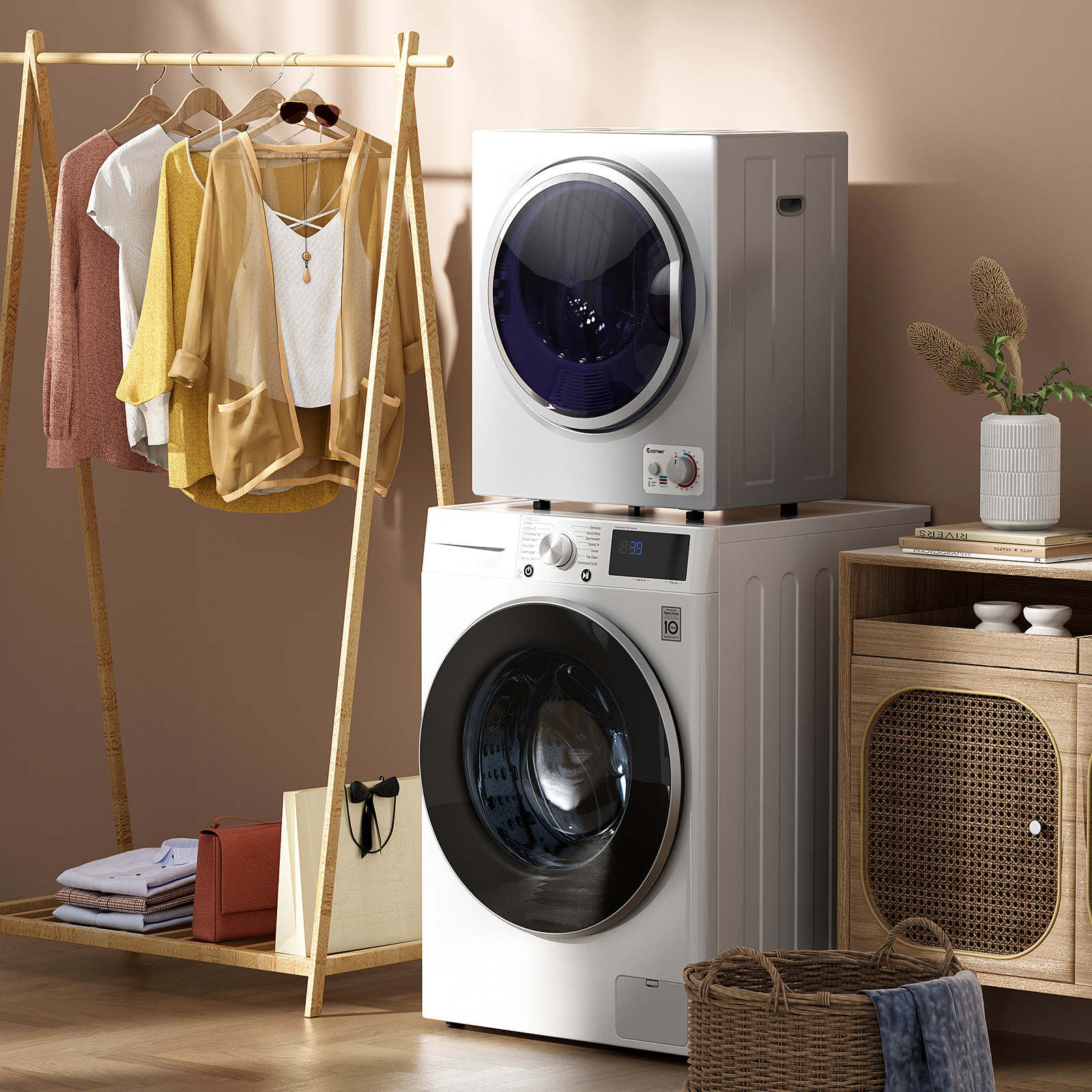 Compact Electric Wall-Mounted Laundry Dryer 1.5 cu.ft