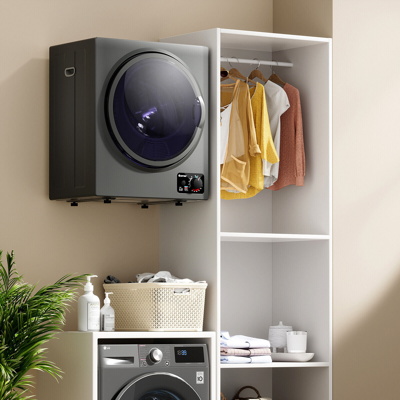 Compact Wall-Mounted Electric Tumble Dryer 1.5 cu.ft