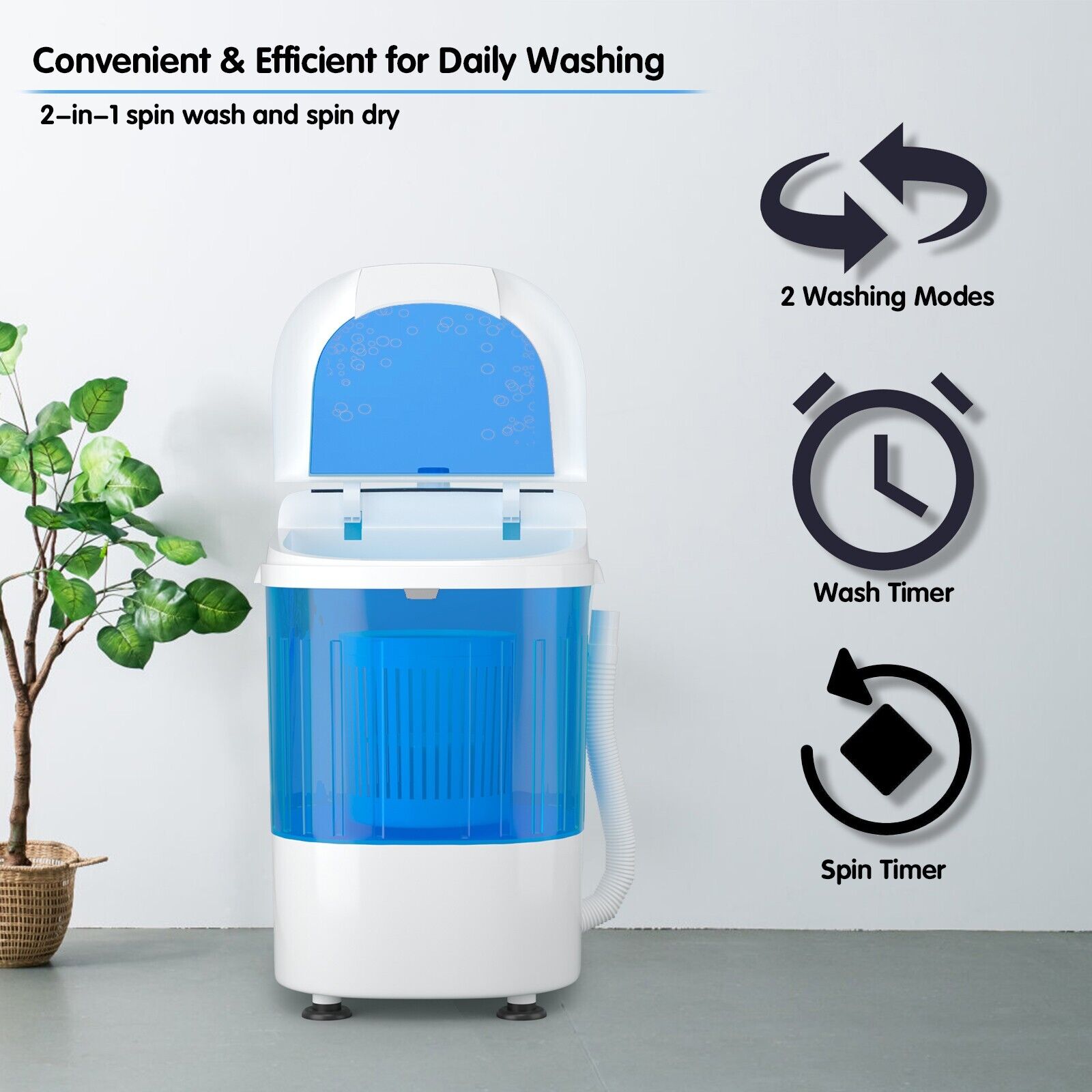 2 in 1 Portable Compact Washing Machine and Dryer