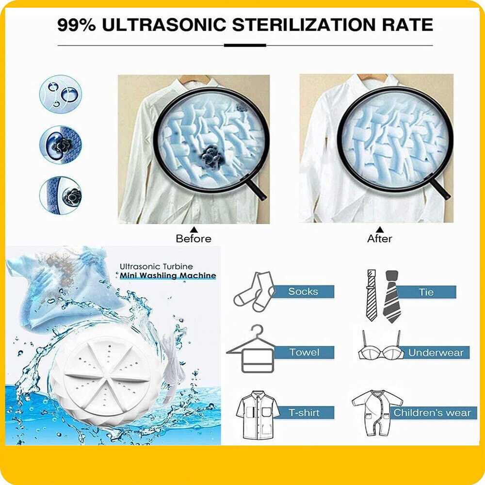 Portable 3in1 Ultrasonic USB Washing Machine