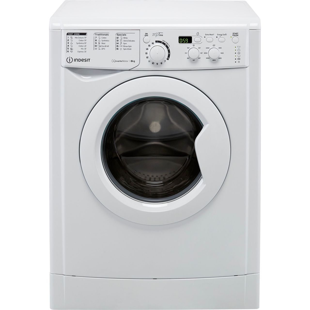 Indesit 8Kg Washing Machine 1400 rpm - White