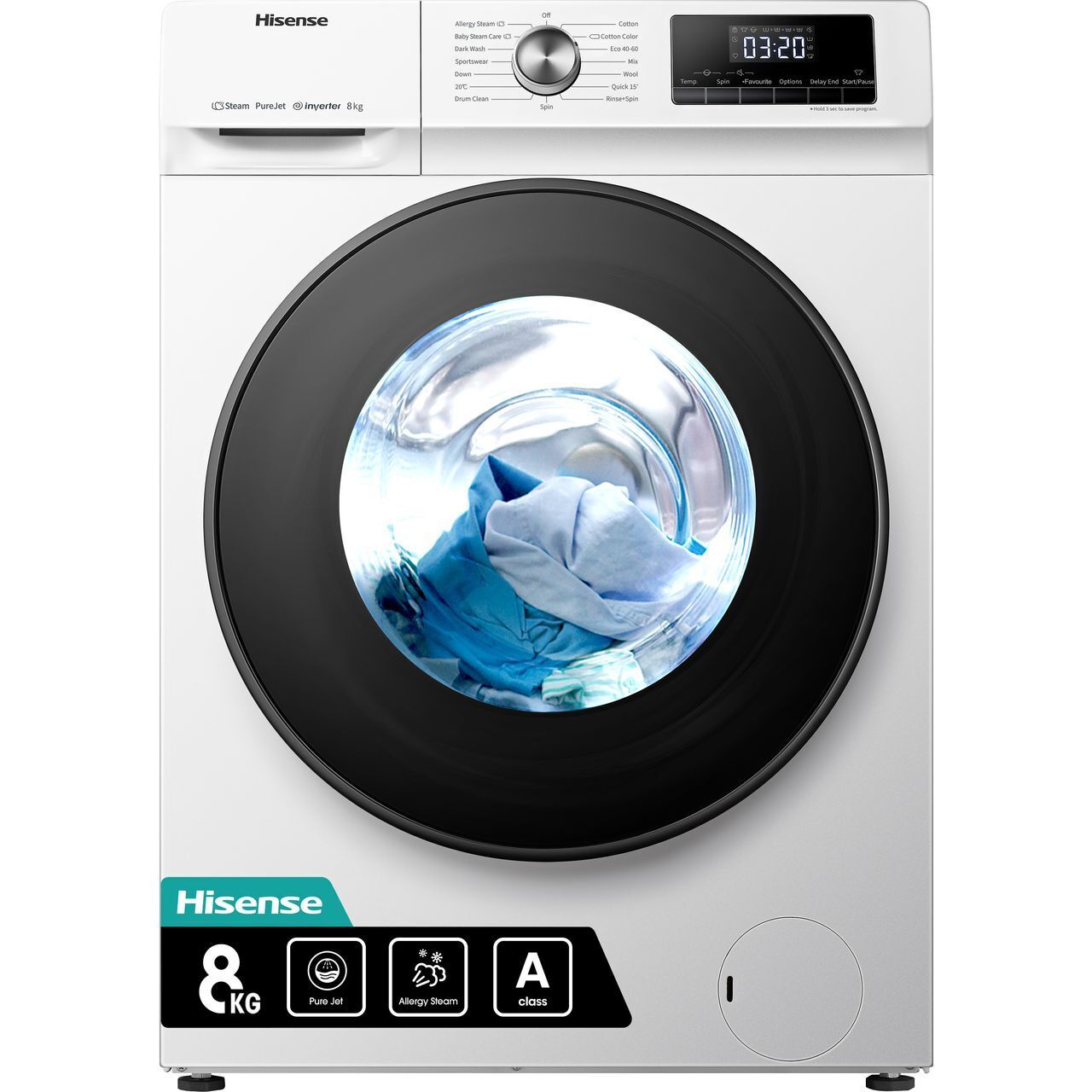 Hisense 8kg Washing Machine with Steam Function