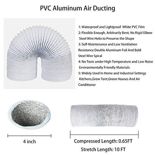 10ft Heavy-Duty Flexible Aluminum Dryer Vent Hose