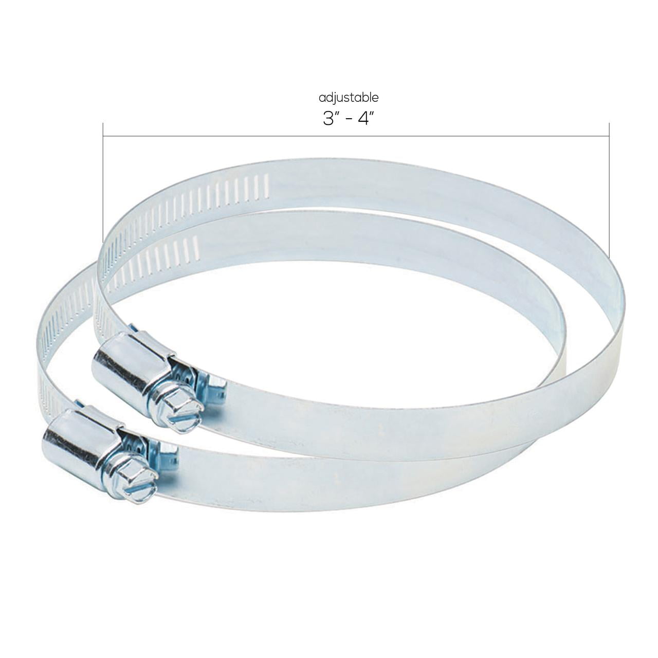 Deflecto 4" Metal Worm Drive Clamps - 2 Pack