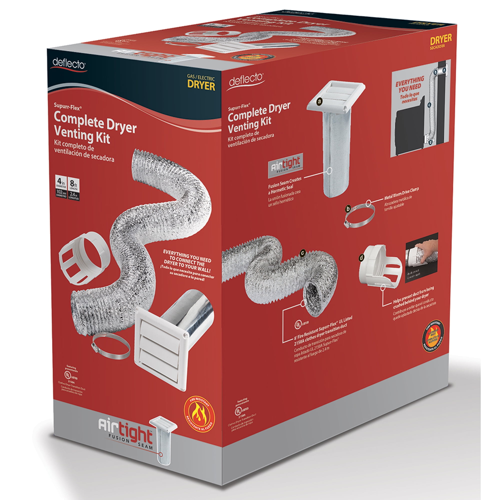 Deflecto 8" Water-Resistant Dryer Vent Kit