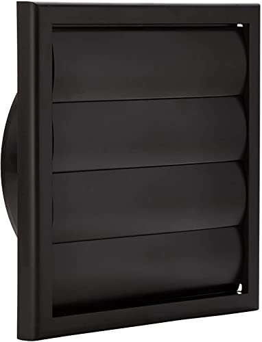 6-Inch Black External Air Vent Cover with Blades