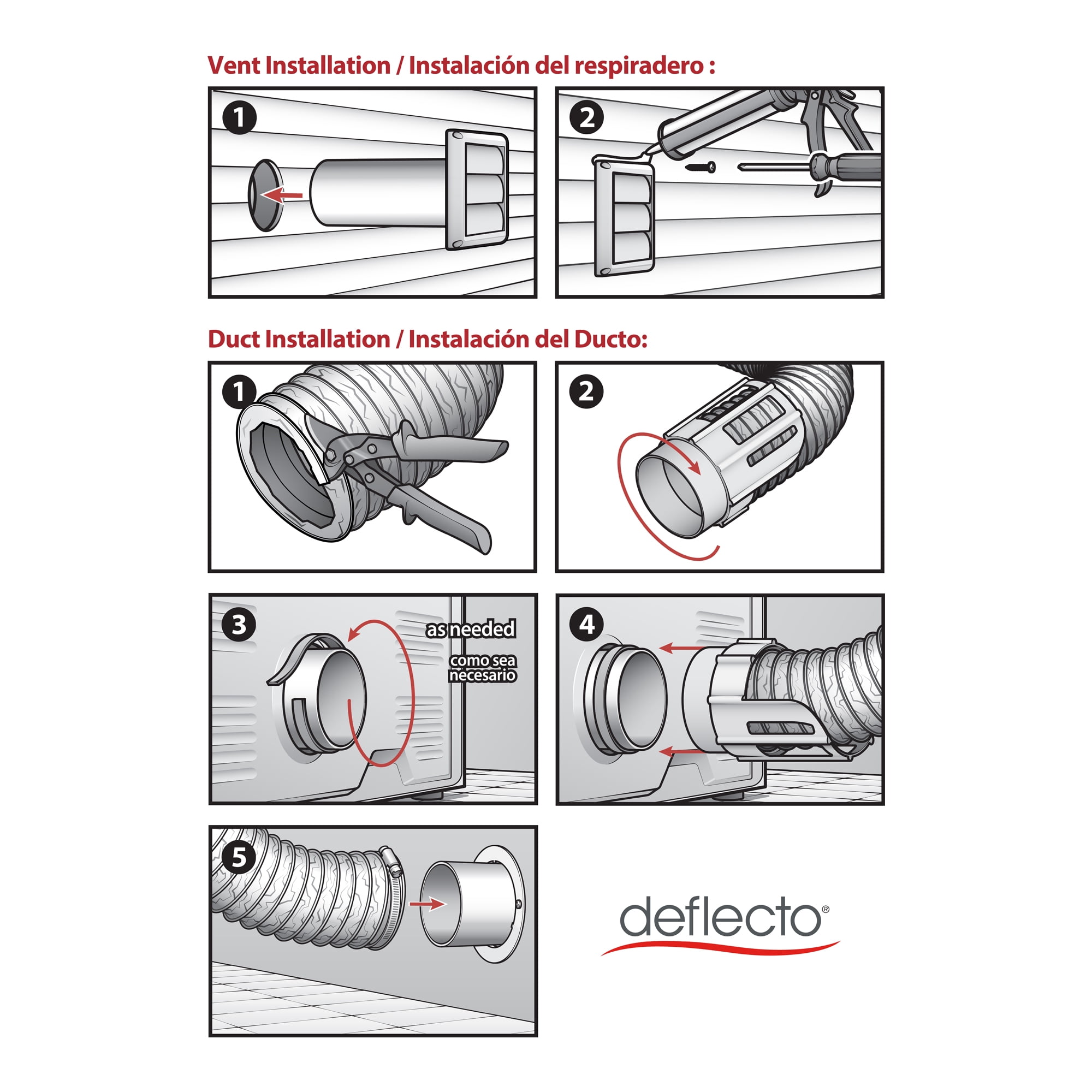 Deflecto 8" Water-Resistant Dryer Vent Kit