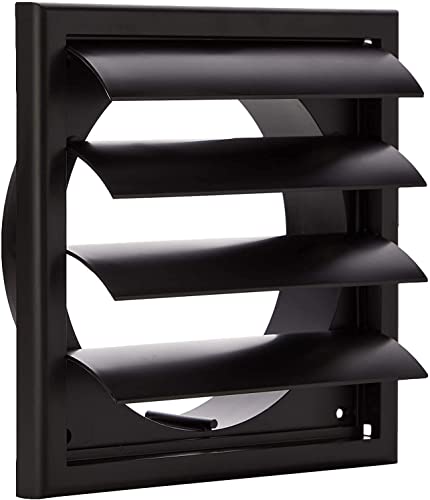 6-Inch Black External Air Vent Cover with Blades