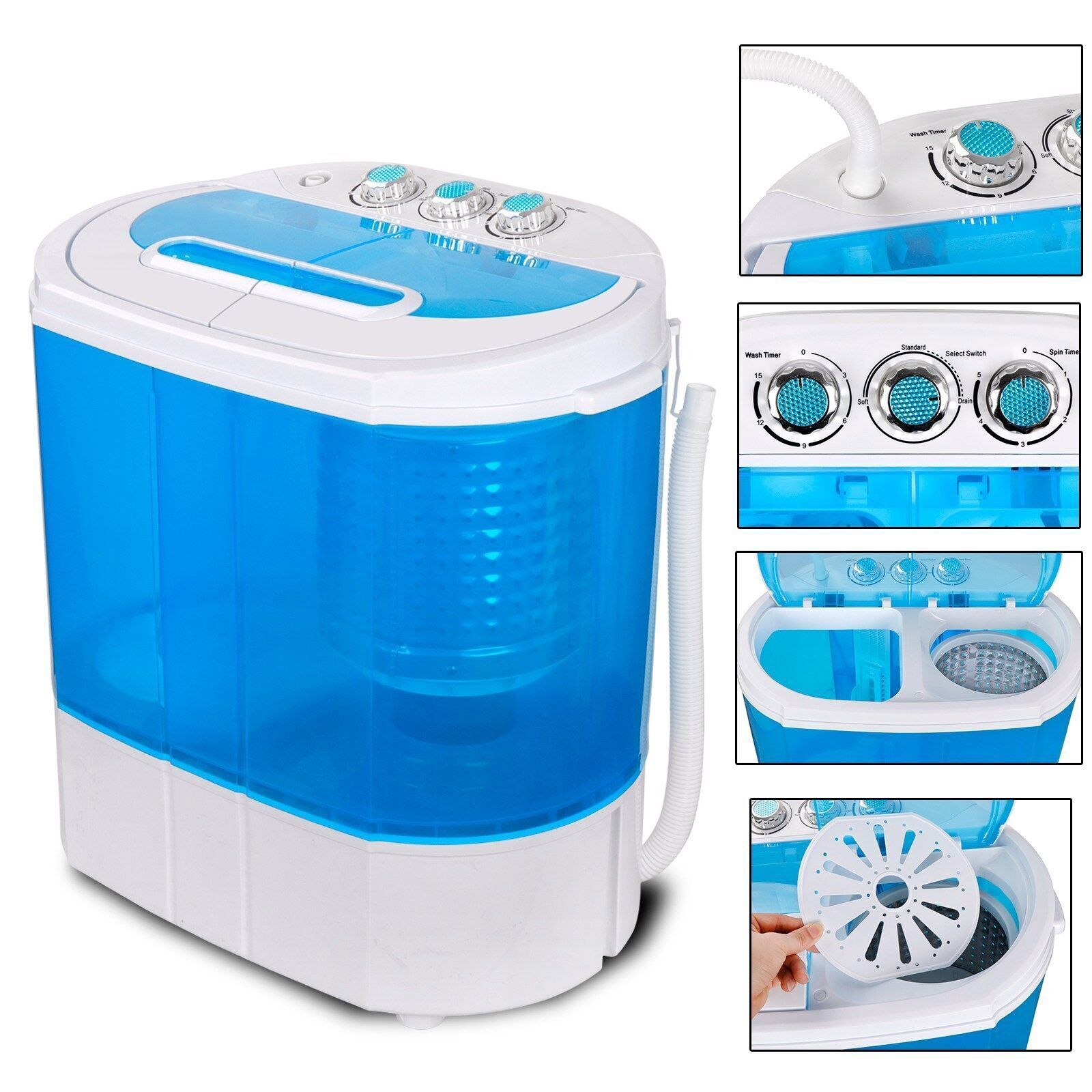 Compact Twin Tub Washing Machine with Spin Dryer