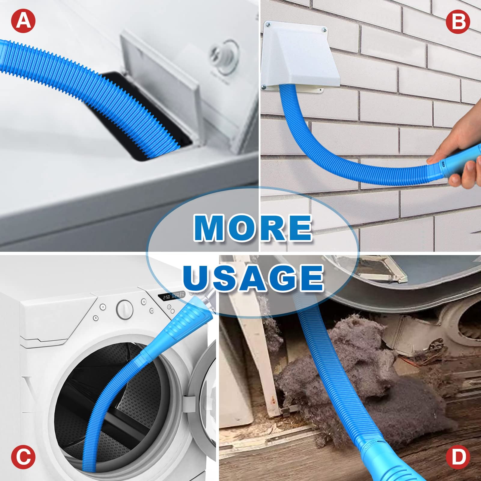 Dryer Vent Cleaner Kit with Vacuum Hose Attachment