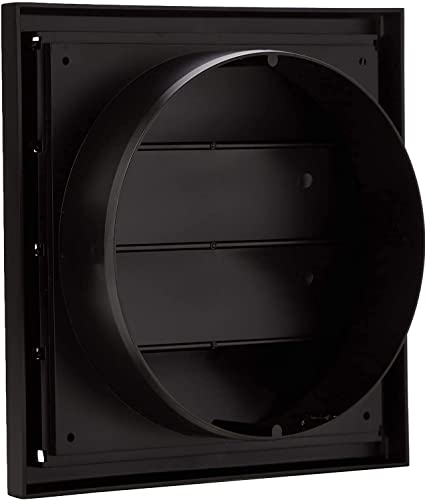 6-Inch Black External Air Vent Cover with Blades