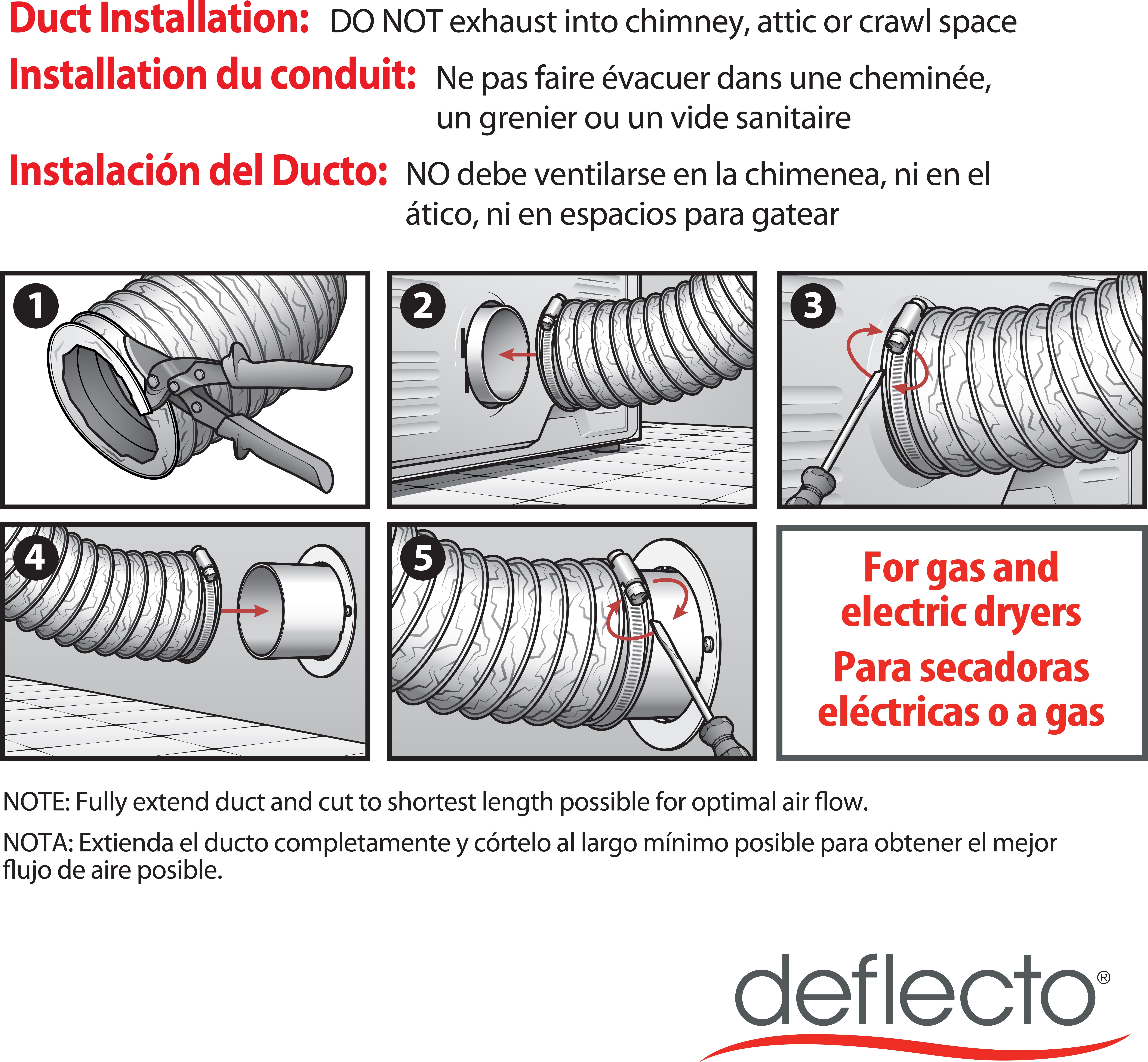 Deflecto Supurr-Flex 4" x 8' Dryer Duct
