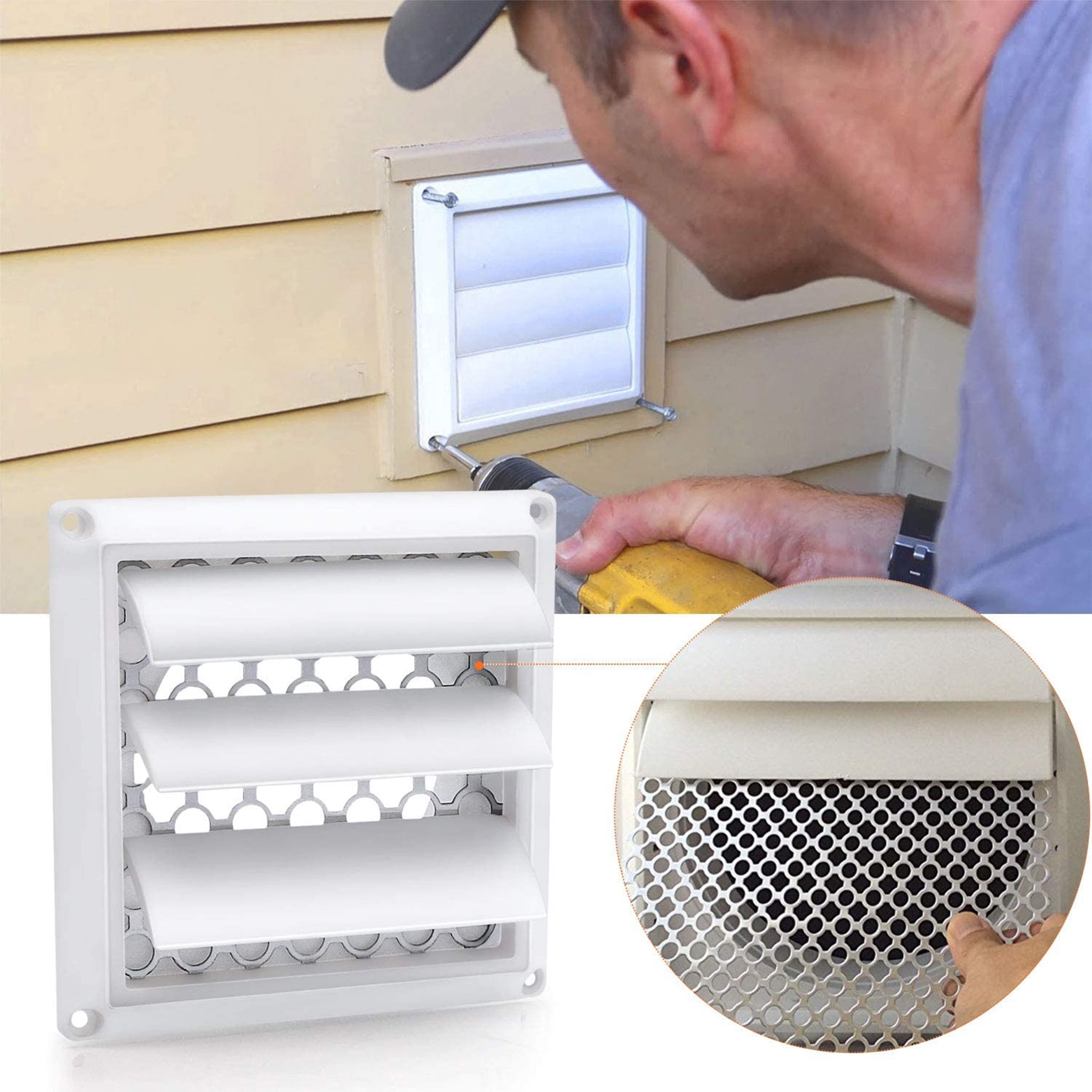 Beaquicy Outdoor 4" Dryer Vent Cover with Screen