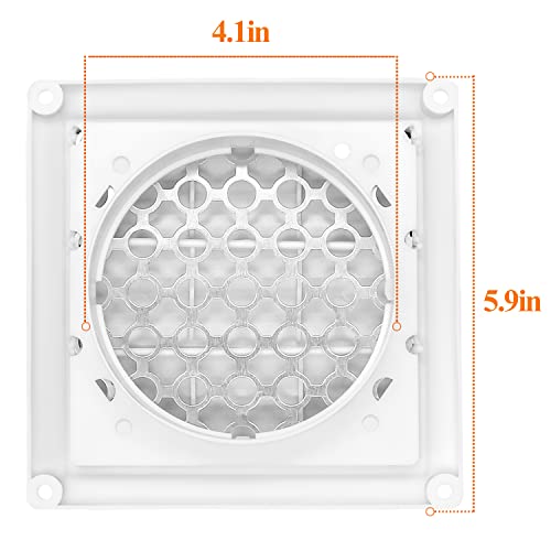 Funmit 4" Outdoor Dryer Vent Cover with Screws