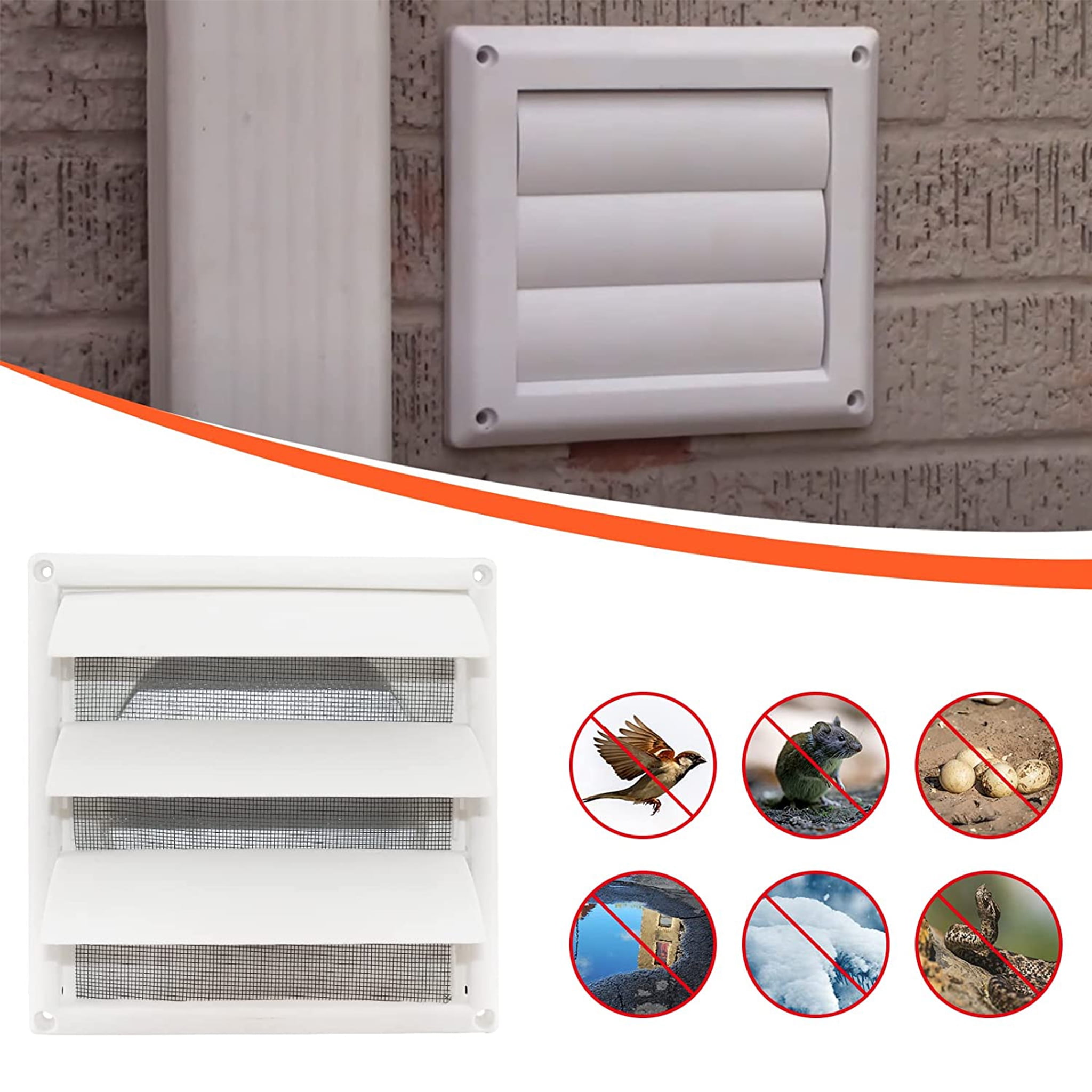 Beaquicy 6" Outdoor Dryer Vent Cover, White