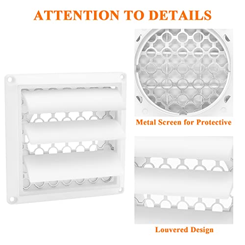 Funmit 4" Outdoor Dryer Vent Cover with Screws