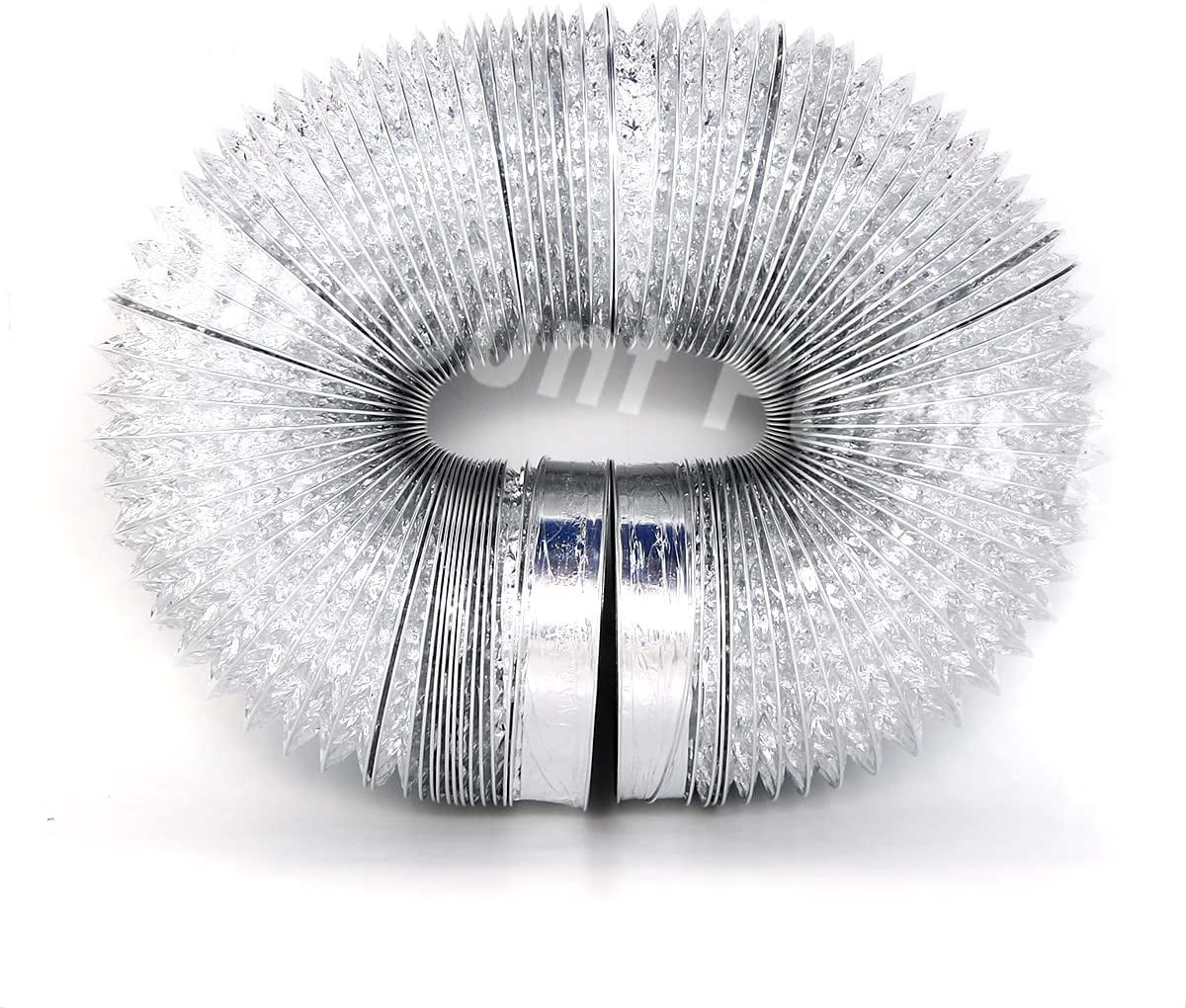 8-Foot Aluminum Dryer Duct with 2 Metal Rings
