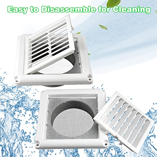 Funmit 4'' Louvered Vent Cover for Dryer Exhaust