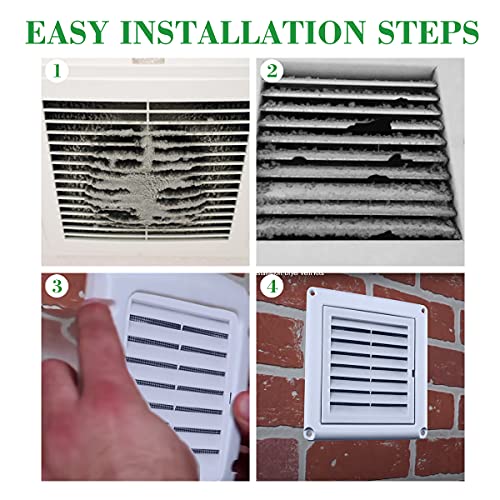Funmit 4'' Louvered Vent Cover for Dryer Exhaust