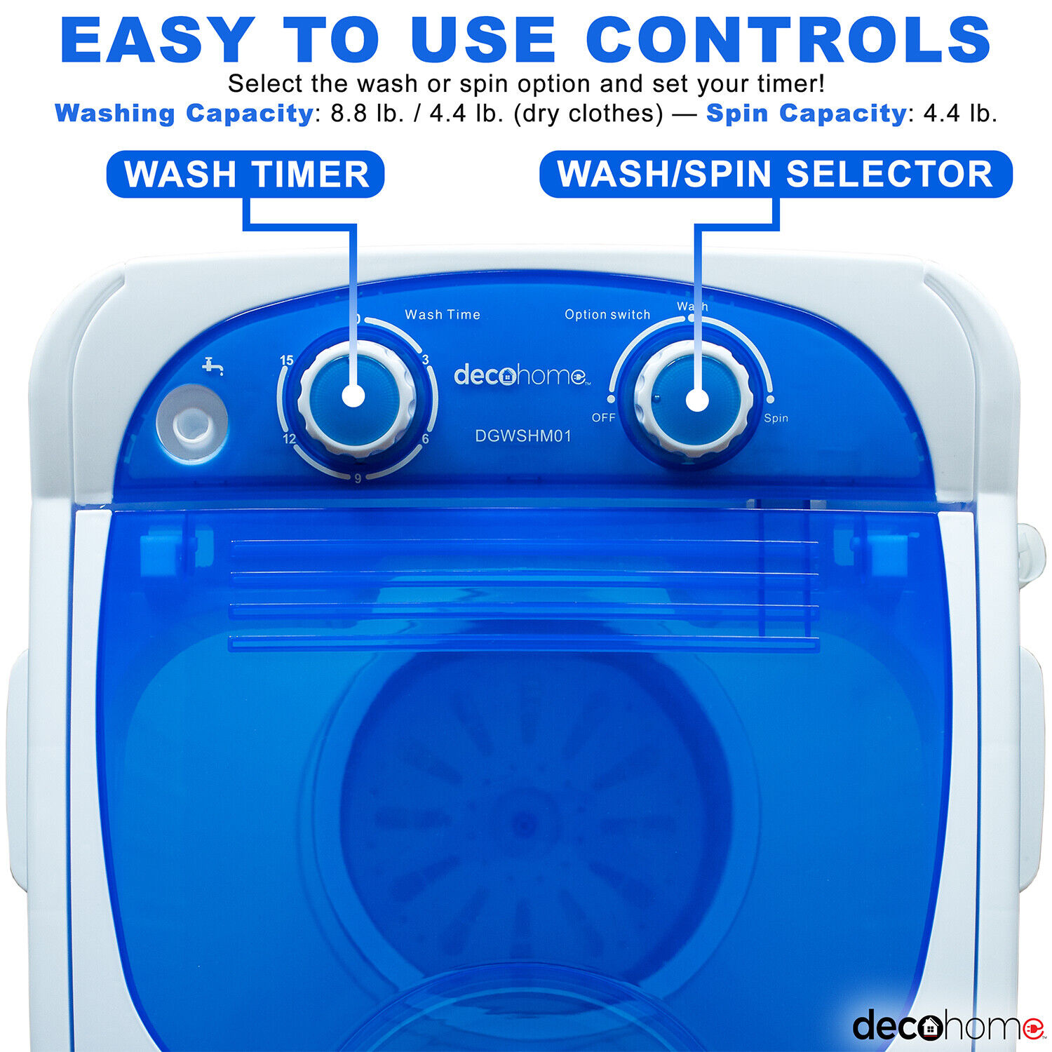 Deco Home Portable Washing Machine for Small Spaces