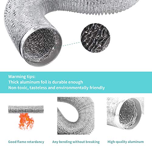 Cenipar 4-Inch Flexible Vent Hose with Clamps