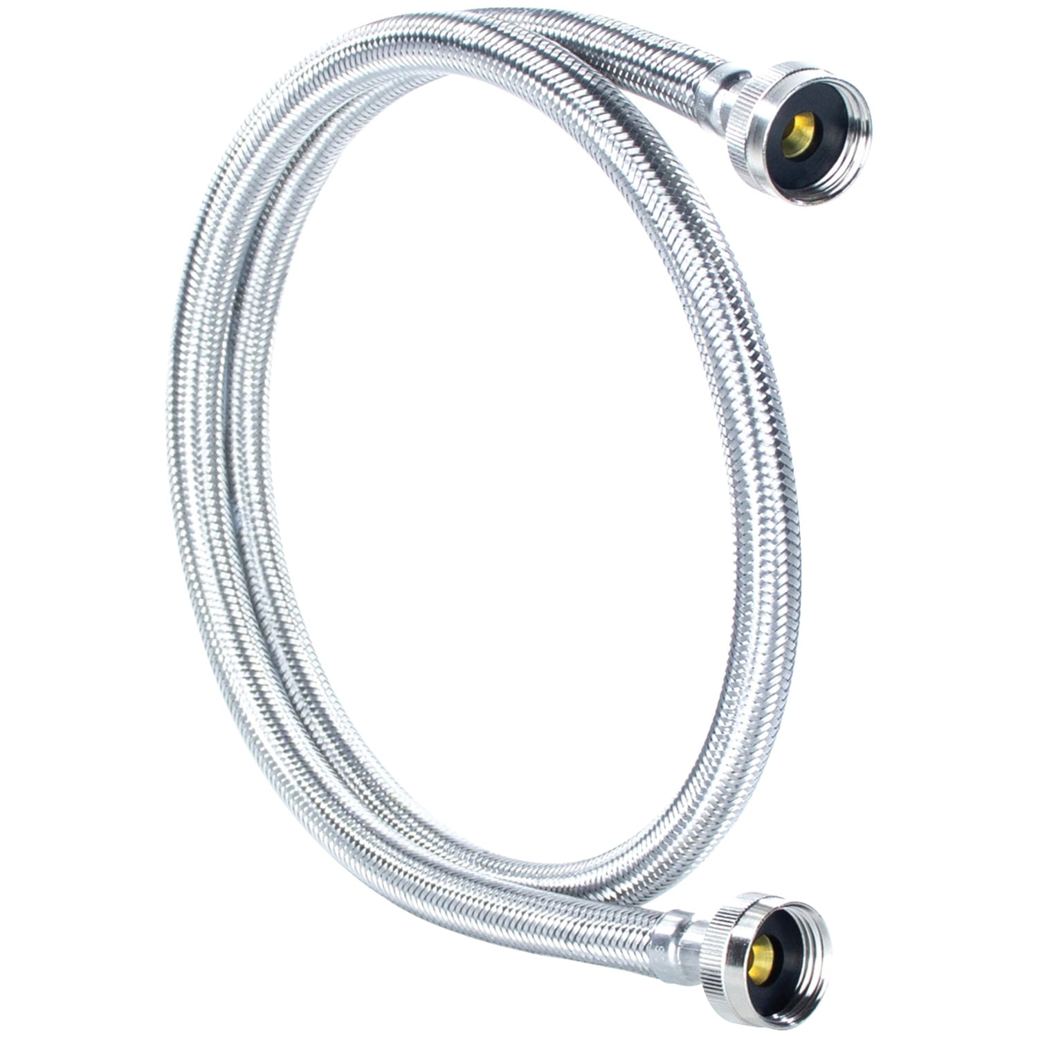 Stainless Steel 4ft Washing Machine Hoses - 2 Pack