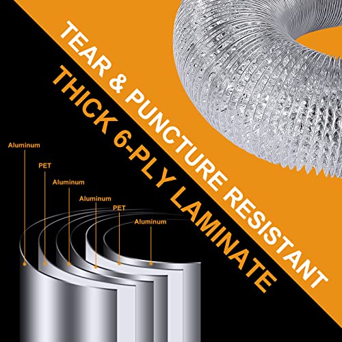 Heavy Duty Flexible Dryer Vent Duct Hose 8ft