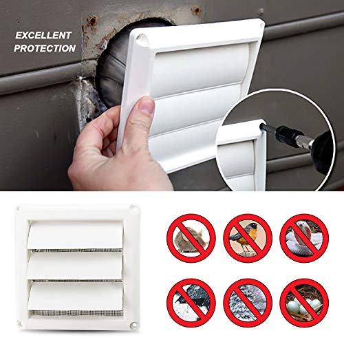 Funmit 10.2 cm White Wall Vent Grille