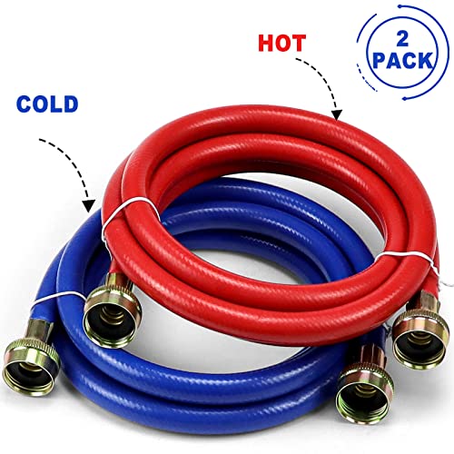 2 Pack 6FT Rubber Washing Machine Hoses