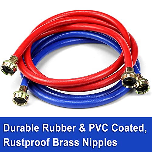 2 Pack 6FT Rubber Washing Machine Hoses