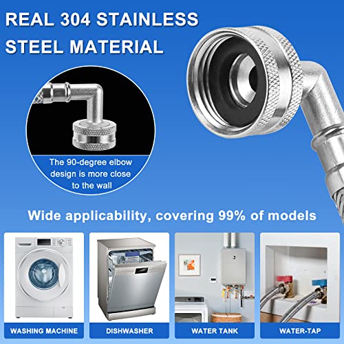 Stainless Steel Washing Machine Hoses 6FT - 2 Pack