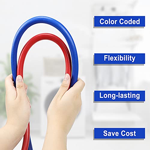 2 Pack 6FT Rubber Washing Machine Hoses
