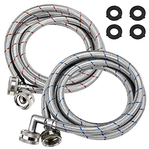 Beaquicy 6 Ft Stainless Steel Hoses with Elbows